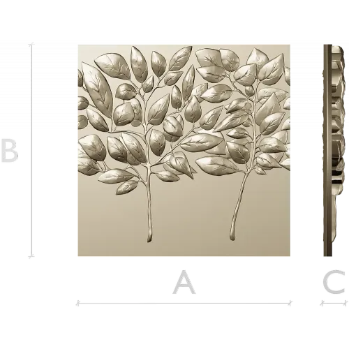 Twin Leaf Decorative Panel STL