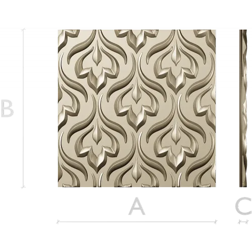 Ornate Floral Panel Relief STL