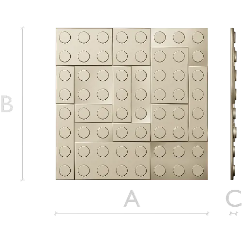 Stud Mosaic Relief Panel STL for CNC