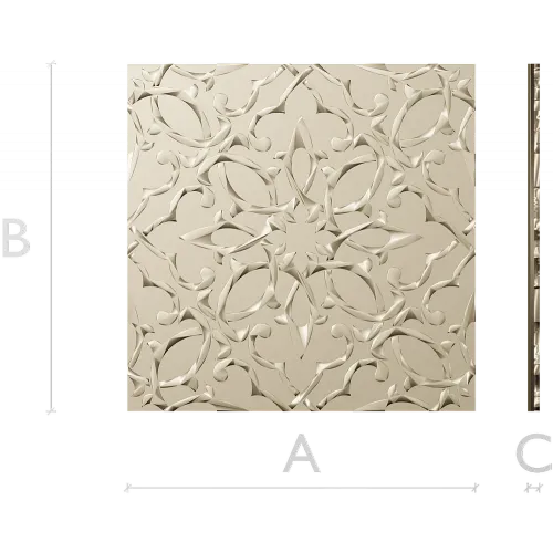 Arabesque Rosette Relief Panel - STL model for CNC