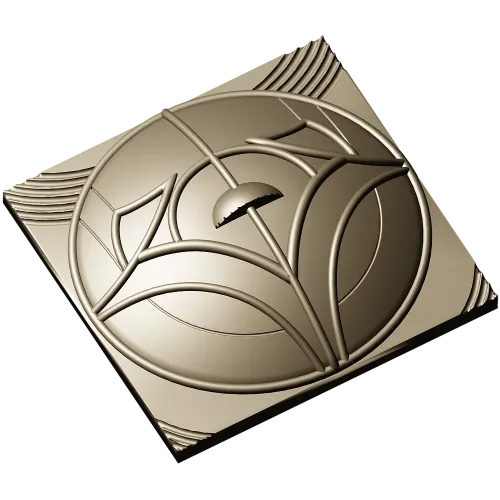 Tulip Medallion Panel STL for CNC milling