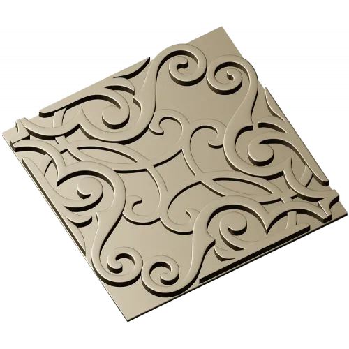 Ornamental Arabesque Square Panel STL for CNC