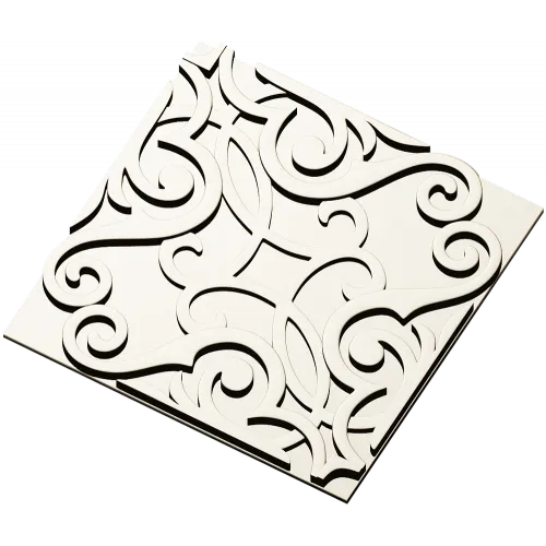 Ornamental Arabesque Square Panel STL for CNC