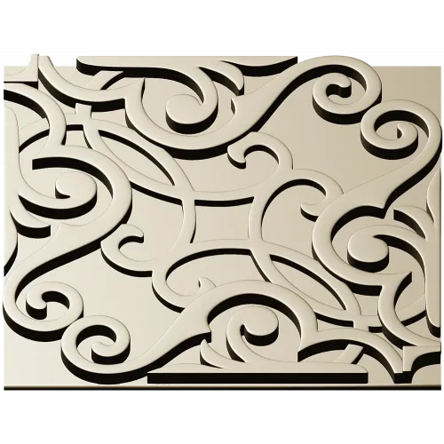 Ornamental Arabesque Square Panel STL for CNC