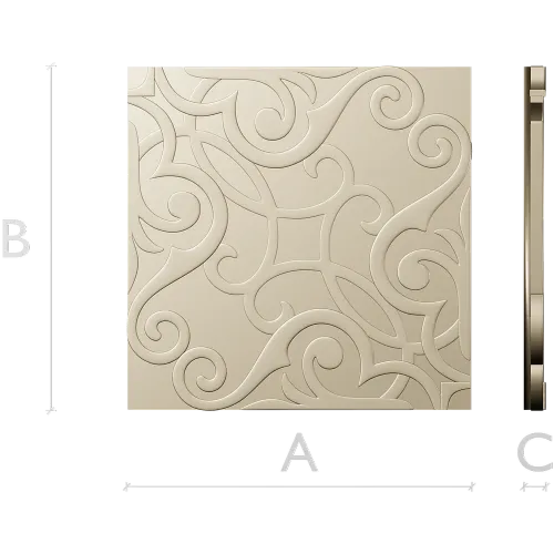 Ornamental Arabesque Square Panel STL for CNC