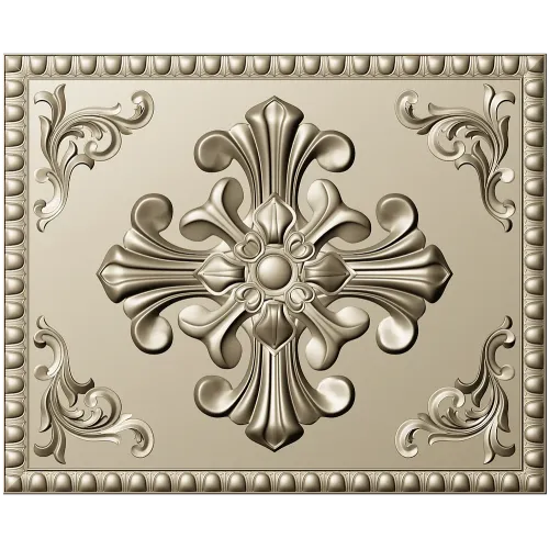 Ornate Fleur-Cross Decorative Panel STL for CNC