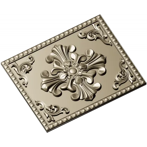 Ornate Fleur-Cross Decorative Panel STL for CNC