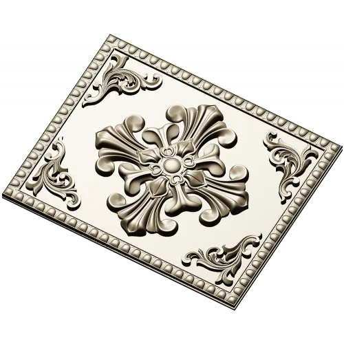 Ornate Fleur-Cross Decorative Panel STL for CNC