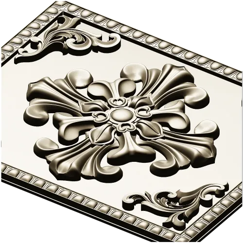 Ornate Fleur-Cross Decorative Panel STL for CNC