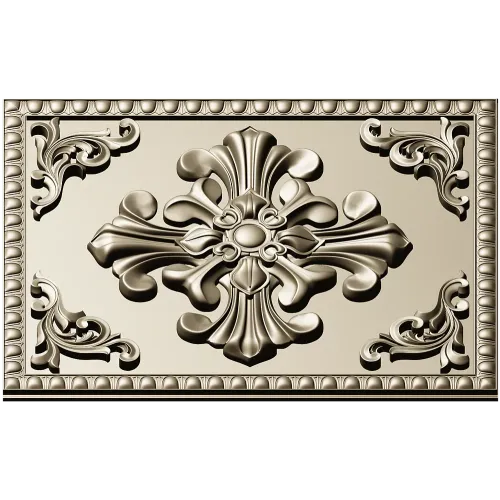 Ornate Fleur-Cross Decorative Panel STL for CNC