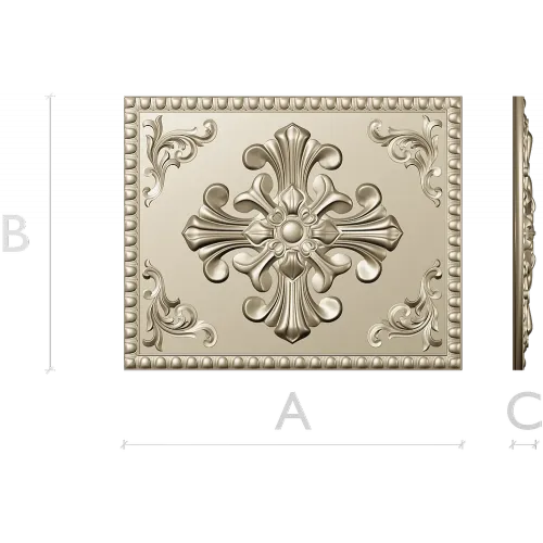 Ornate Fleur-Cross Decorative Panel STL for CNC
