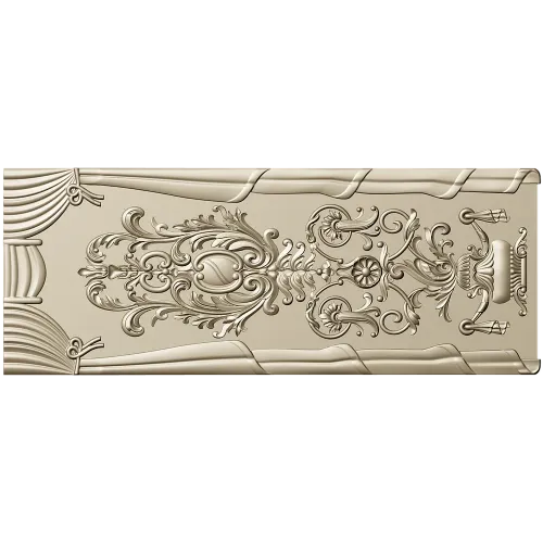 Rococo Cartouche Decorative Panel - STL 3D model for CNC