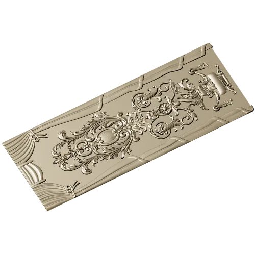Rococo Cartouche Decorative Panel - STL 3D model for CNC