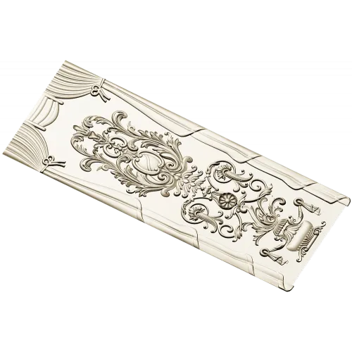 Rococo Cartouche Decorative Panel - STL 3D model for CNC
