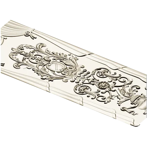 Rococo Cartouche Decorative Panel - STL 3D model for CNC