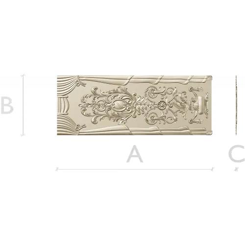 Rococo Cartouche Decorative Panel - STL 3D model for CNC