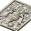 Twin Peacocks Urn Panel STL