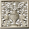Twin Peacocks Urn Panel STL