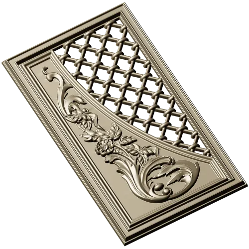 Baroque Lattice & Scroll Decorative Panel STL