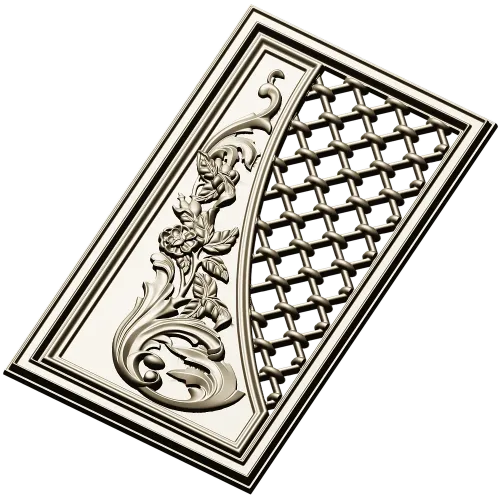 Baroque Lattice & Scroll Decorative Panel STL