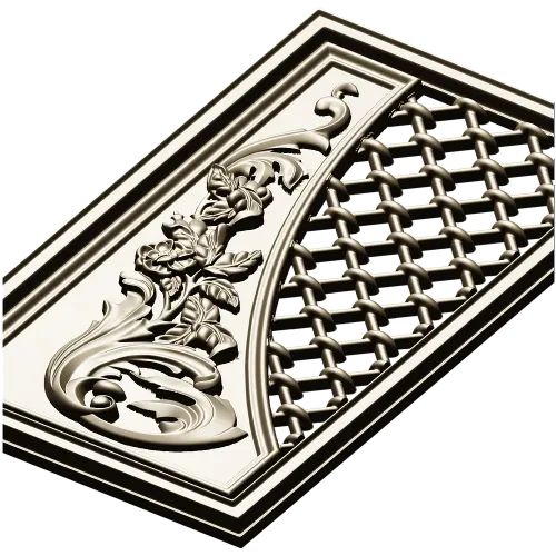 Baroque Lattice & Scroll Decorative Panel STL