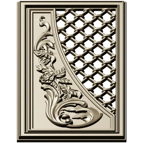 Baroque Lattice & Scroll Decorative Panel STL
