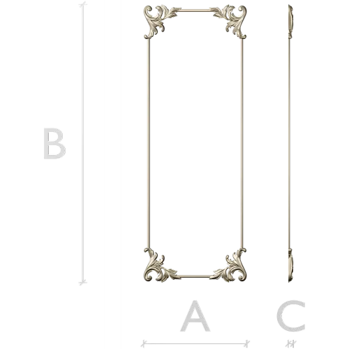 Acanthus Slim Panel - 3D STL model for CNC milling