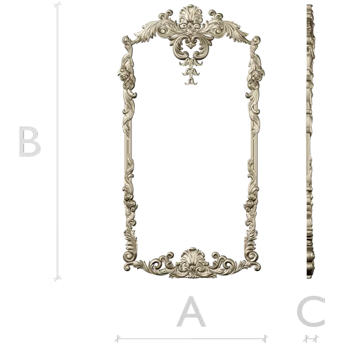 Rococo Acanthus Decorative Frame - STL 3D Model for CNC