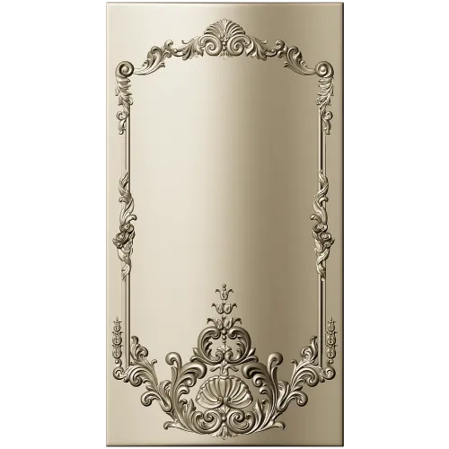 Baroque Shell Cartouche Panel STL for CNC