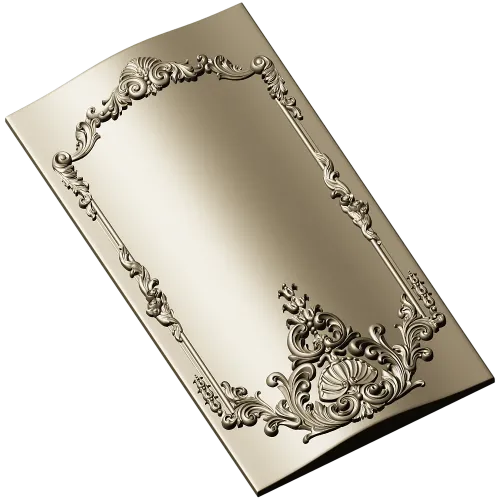 Baroque Shell Cartouche Panel STL for CNC