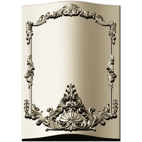 Baroque Shell Cartouche Panel STL for CNC