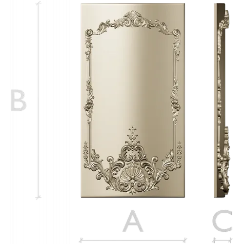 Baroque Shell Cartouche Panel STL for CNC