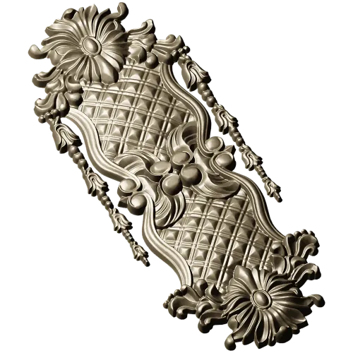 Rococo Quilted Vertical Decorative Panel STL for CNC