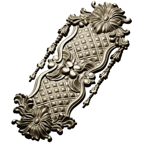 Rococo Quilted Vertical Decorative Panel STL for CNC