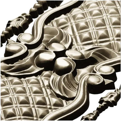 Rococo Quilted Vertical Decorative Panel STL for CNC
