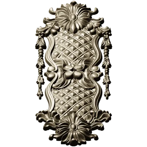 Rococo Quilted Vertical Decorative Panel STL for CNC