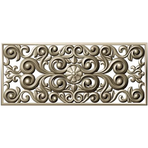 Baroque Floral Openwork Panel STL for CNC