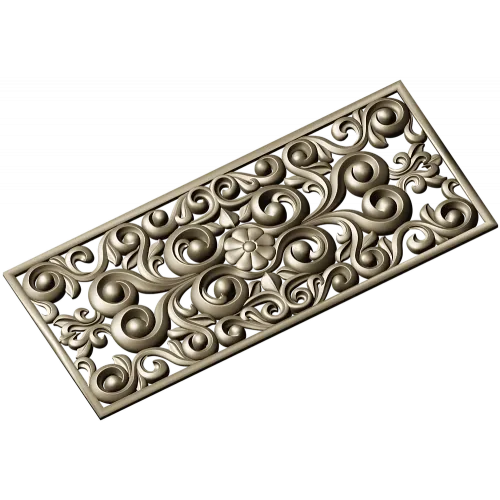 Baroque Floral Openwork Panel STL for CNC