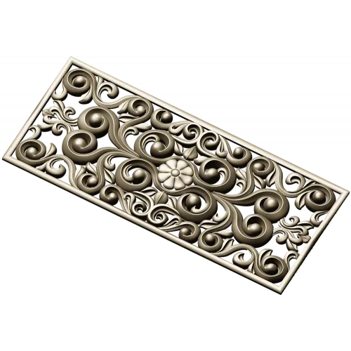 Baroque Floral Openwork Panel STL for CNC