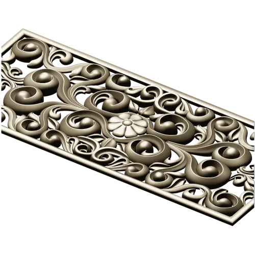 Baroque Floral Openwork Panel STL for CNC