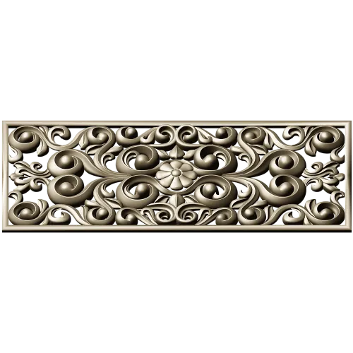 Baroque Floral Openwork Panel STL for CNC