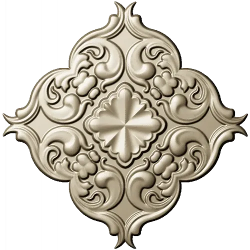 Florentine rosette decorative STL 3D model for CNC milling