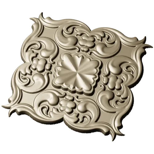 Florentine rosette decorative STL 3D model for CNC milling