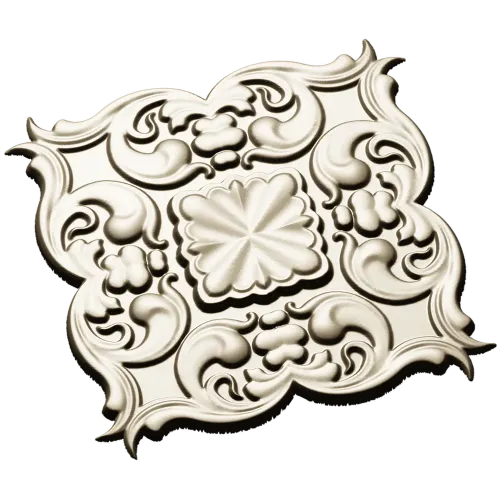 Florentine rosette decorative STL 3D model for CNC milling