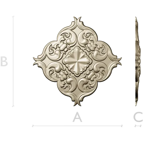 Florentine rosette decorative STL 3D model for CNC milling