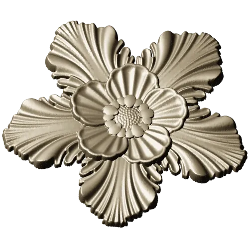 Five-Petal Floral Rosette STL for CNC Milling