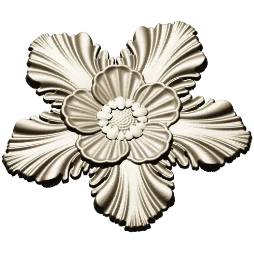 Five-Petal Floral Rosette STL for CNC Milling