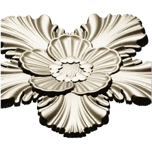 Five-Petal Floral Rosette STL for CNC Milling
