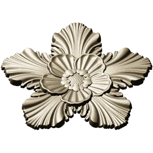 Five-Petal Floral Rosette STL for CNC Milling