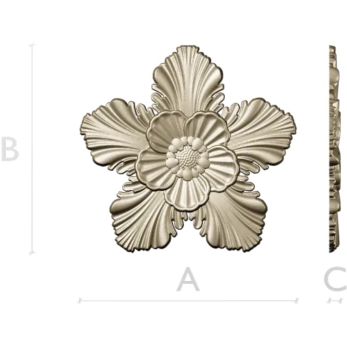 Five-Petal Floral Rosette STL for CNC Milling